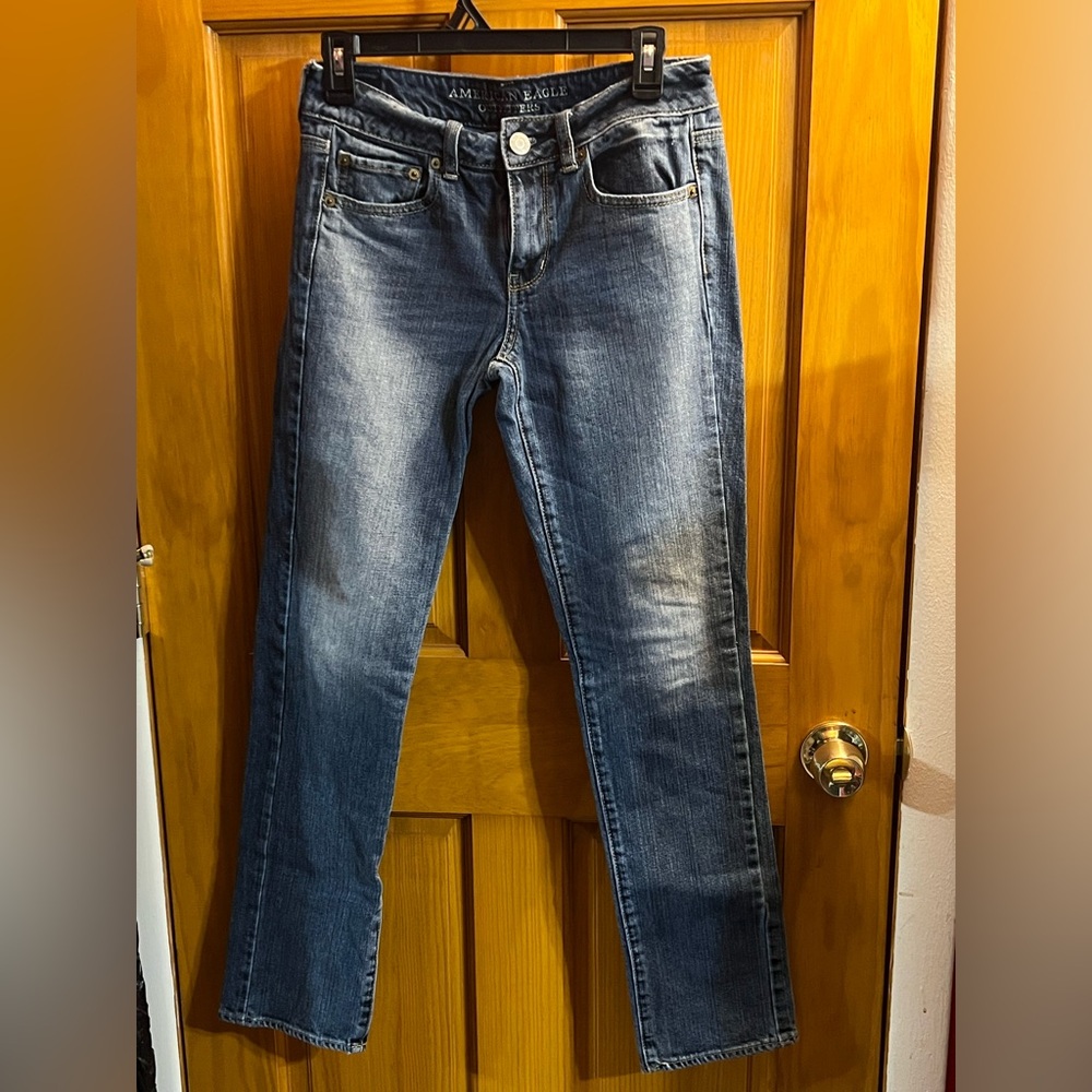 American Eagle Outfitters Dark Blue Straight Leg Jeans